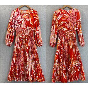 Traffic People Womens Maxi Dress A Line Smocked Groovy Floral VNeck Size Large